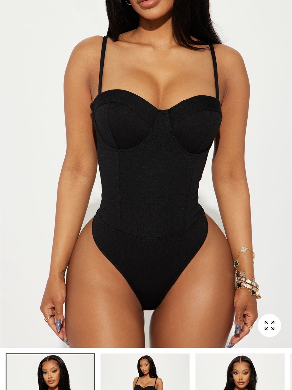Black Bustier One-Piece Swimsuit